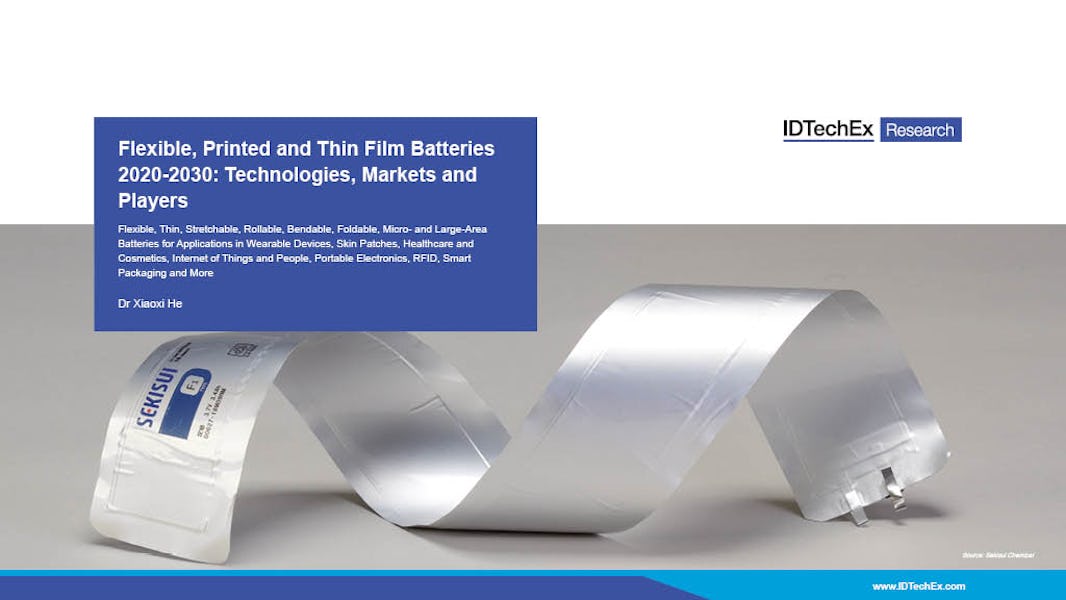 Baterías de película delgada, impresas y flexibles 2020-2030: tecnologías, mercados y jugadores