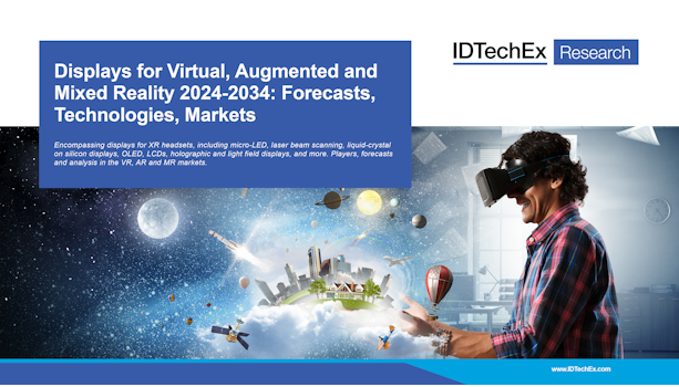 Pantallas para realidad virtual, aumentada y mixta 2024-2034: previsiones, tecnologías, mercados