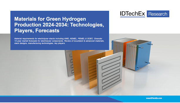 Materiali per la produzione di idrogeno verde 2024-2034: tecnologie, attori, previsioni