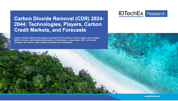 Rimozione dell'anidride carbonica (CDR) 2024-2044: tecnologie, attori, mercati del credito di carbonio e previsioni